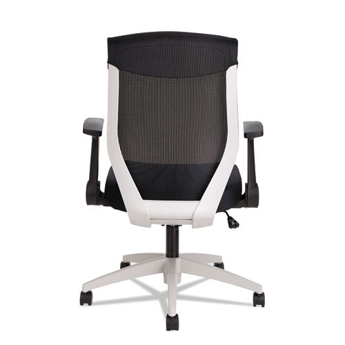 Alera Eb-k Series Synchro Mid-back Flip Arm Mesh-chair, Supports Up To 275 Lbs, Black Seat-black Back, Cool Gray Base