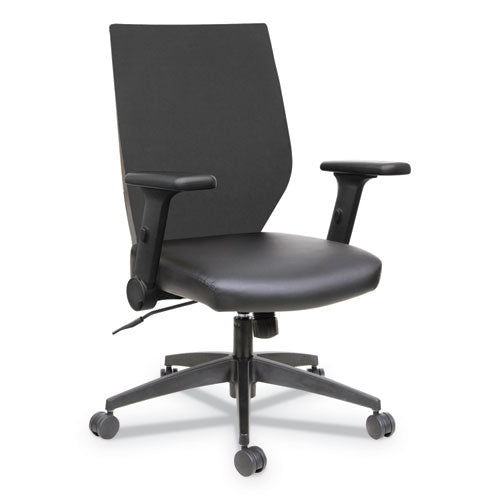 Alera Eb-t Series Synchro Mid-back Flip-arm Chair, Supports Up To 275 Lbs, Black Seat-black Back, Black Base