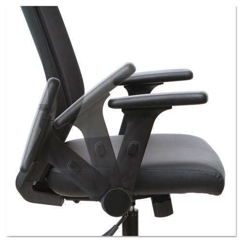 Alera Eb-t Series Synchro Mid-back Flip-arm Chair, Supports Up To 275 Lbs, Black Seat-black Back, Black Base