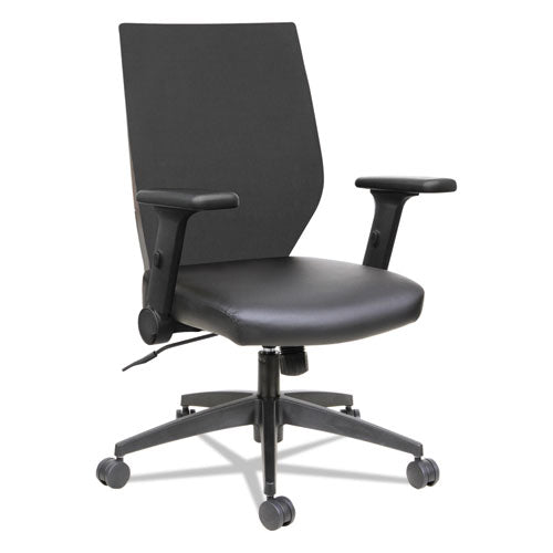 Alera Eb-t Series Synchro Mid-back Flip-arm Chair, Supports Up To 275 Lbs, Black Seat-black Back, Black Base