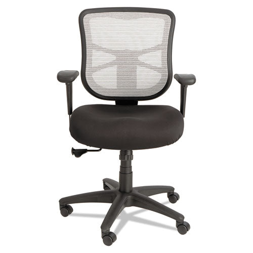 Alera Elusion Series Mesh Mid-back Swivel-tilt Chair, Supports Up To 275 Lbs., Black Seat-white Back, Black Base