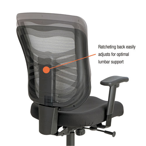 Alera Elusion Series Mesh Mid-back Swivel-tilt Chair, Supports Up To 275 Lbs., Black Seat-black Back, Black Base