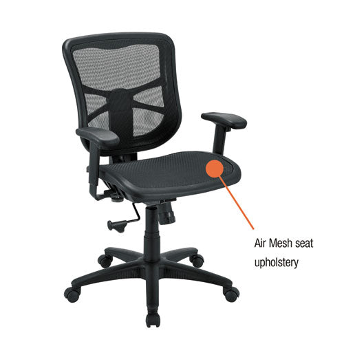 Alera Elusion Series Mesh Mid-back Swivel-tilt Chair, Supports Up To 275 Lbs., Black Seat-black Back, Black Base