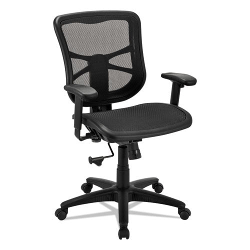 Alera Elusion Series Mesh Mid-back Swivel-tilt Chair, Supports Up To 275 Lbs., Black Seat-black Back, Black Base