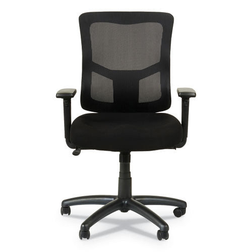 Alera Elusion Ii Series Mesh Mid-back Swivel-tilt Chair With Adjustable Arms, Up To 275 Lbs, Black Seat-back, Black Base