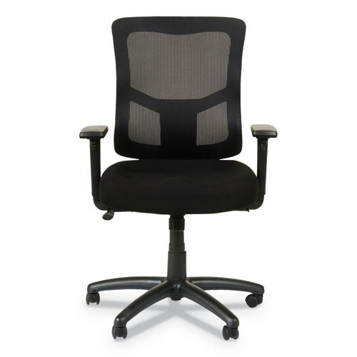 Alera Elusion Ii Series Mesh Mid-back Swivel-tilt Chair With Adjustable Arms, Up To 275 Lbs, Black Seat-back, Black Base