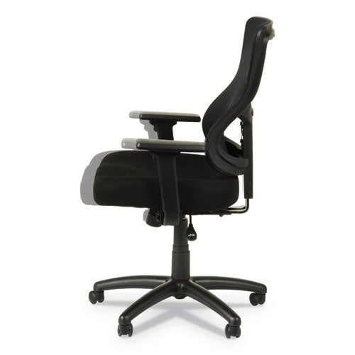 Alera Elusion Ii Series Mesh Mid-back Synchro With Seat Slide Chair, Supports Up To 275 Lbs, Black Seat-back, Black Base