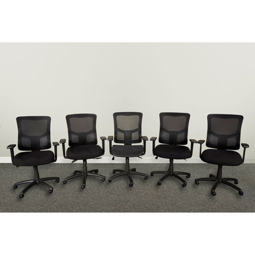 Alera Elusion Ii Series Mesh Mid-back Synchro With Seat Slide Chair, Supports Up To 275 Lbs, Black Seat-back, Black Base