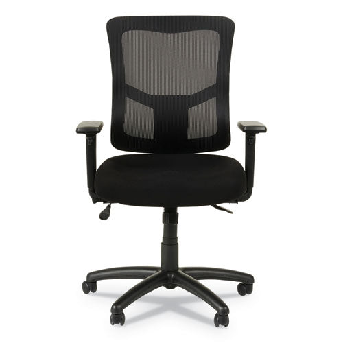 Alera Elusion Ii Series Mesh Mid-back Synchro With Seat Slide Chair, Supports Up To 275 Lbs, Black Seat-back, Black Base