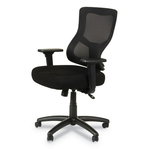 Alera Elusion Ii Series Mesh Mid-back Synchro With Seat Slide Chair, Supports Up To 275 Lbs, Black Seat-back, Black Base