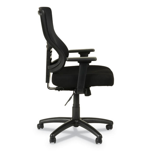 Alera Elusion Ii Series Mesh Mid-back Synchro With Seat Slide Chair, Supports Up To 275 Lbs, Black Seat-back, Black Base