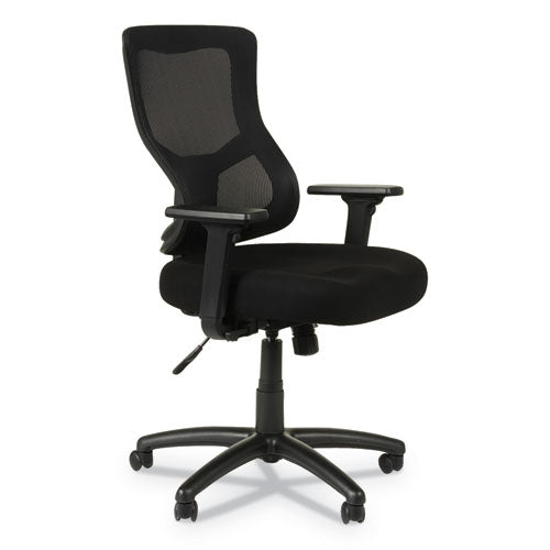 Alera Elusion Ii Series Mesh Mid-back Synchro With Seat Slide Chair, Supports Up To 275 Lbs, Black Seat-back, Black Base
