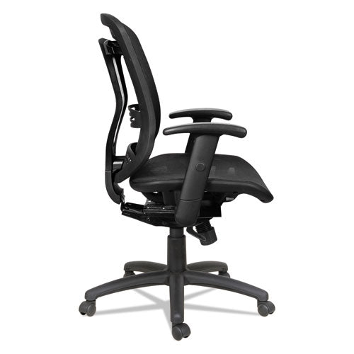 Alera Eon Series Multifunction Mid-back Suspension Mesh Chair, Supports Up To 275 Lbs, Black Seat-black Back, Black Base