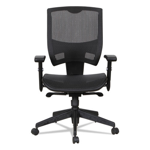 Alera Epoch Series Suspension Mesh Multifunction Chair, Supports Up To 275 Lbs, Black Seat-black Back, Black Base
