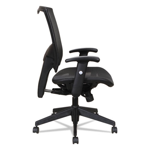 Alera Epoch Series Suspension Mesh Multifunction Chair, Supports Up To 275 Lbs, Black Seat-black Back, Black Base