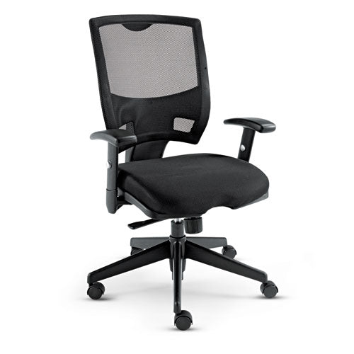 Alera Epoch Series Fabric Mesh Multifunction Chair, Supports Up To 275 Lbs, Black Seat-black Back, Black Base