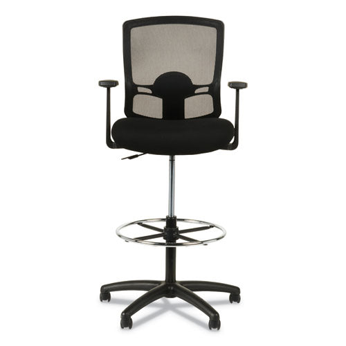 Alera Etros Series Mesh Stool, 36.13" Seat Height, Supports Up To 275 Lbs, Black Seat-black Back, Black Base