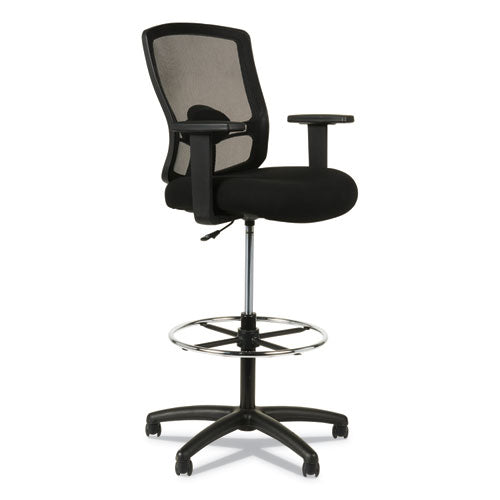 Alera Etros Series Mesh Stool, 36.13" Seat Height, Supports Up To 275 Lbs, Black Seat-black Back, Black Base