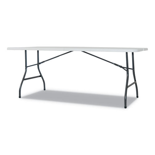 Fold-in-half Resin Folding Table, 60w X 29 5-8d X 29 1-4h, White