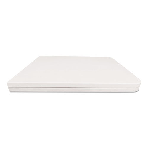 Fold-in-half Resin Folding Table, 60w X 29 5-8d X 29 1-4h, White