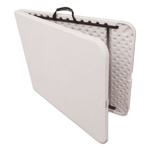 Fold-in-half Resin Folding Table, 60w X 29 5-8d X 29 1-4h, White