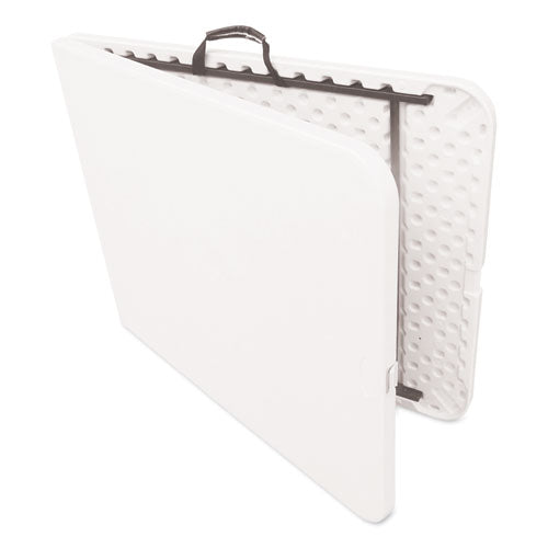Fold-in-half Resin Folding Table, 72w X 29.63d X 29.25h, White