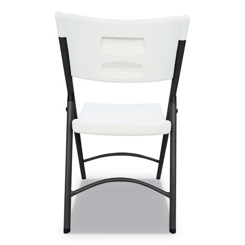 Premium Molded Resin Folding Chair, White Seat-white Back, Dark Gray Base