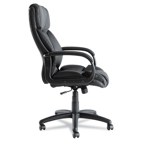 Alera Fraze Executive High-back Swivel-tilt Leather Chair, Supports Up To 275 Lbs, Black Seat-black Back, Black Base