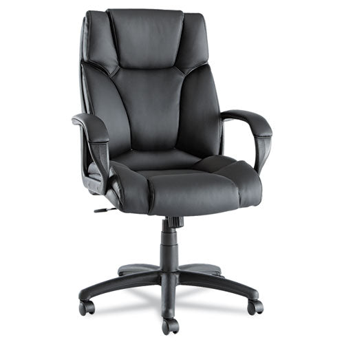 Alera Fraze Executive High-back Swivel-tilt Leather Chair, Supports Up To 275 Lbs, Black Seat-black Back, Black Base