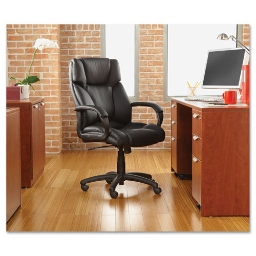 Alera Fraze Executive High-back Swivel-tilt Leather Chair, Supports Up To 275 Lbs, Black Seat-black Back, Black Base