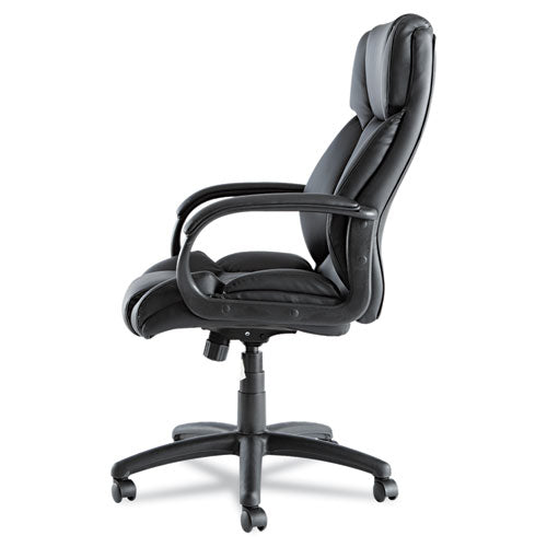 Alera Fraze Executive High-back Swivel-tilt Leather Chair, Supports Up To 275 Lbs, Black Seat-black Back, Black Base