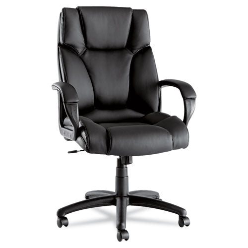 Alera Fraze Executive High-back Swivel-tilt Leather Chair, Supports Up To 275 Lbs, Black Seat-black Back, Black Base