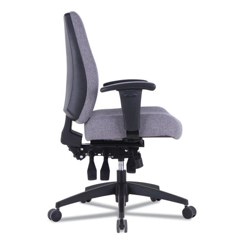 Alera Wrigley Series 24-7 High Performance Mid-back Multifunction Task Chair, Up To 275 Lbs, Gray Seat-back, Black Base