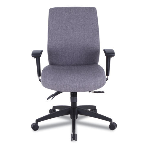Alera Wrigley Series 24-7 High Performance Mid-back Multifunction Task Chair, Up To 275 Lbs, Gray Seat-back, Black Base