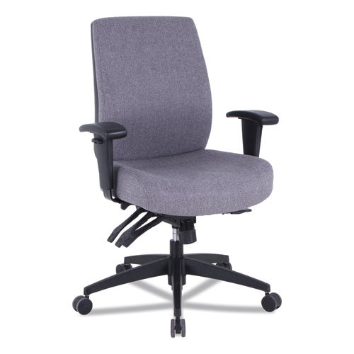 Alera Wrigley Series 24-7 High Performance Mid-back Multifunction Task Chair, Up To 275 Lbs, Gray Seat-back, Black Base
