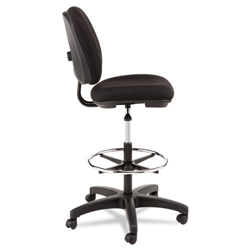 Alera Interval Series Swivel Task Stool, 33.26" Seat Height, Supports Up To 275 Lbs, Black Seat-black Back, Black Base