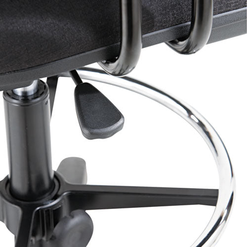 Alera Interval Series Swivel Task Stool, 33.26" Seat Height, Supports Up To 275 Lbs, Black Seat-black Back, Black Base