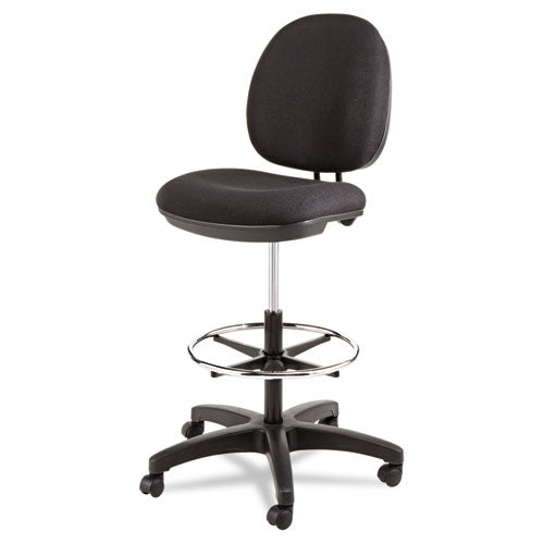 Alera Interval Series Swivel Task Stool, 33.26" Seat Height, Supports Up To 275 Lbs, Black Seat-black Back, Black Base