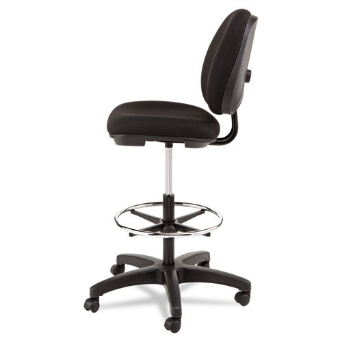 Alera Interval Series Swivel Task Stool, 33.26" Seat Height, Supports Up To 275 Lbs, Black Seat-black Back, Black Base