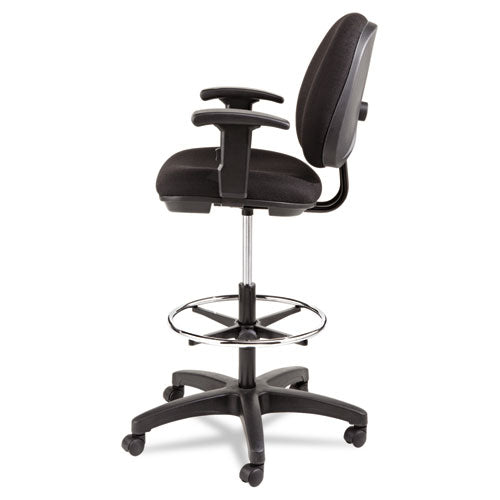 Alera Interval Series Swivel Task Stool, 33.26" Seat Height, Supports Up To 275 Lbs, Black Seat-black Back, Black Base