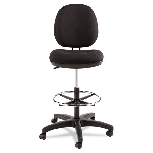 Alera Interval Series Swivel Task Stool, 33.26" Seat Height, Supports Up To 275 Lbs, Black Seat-black Back, Black Base