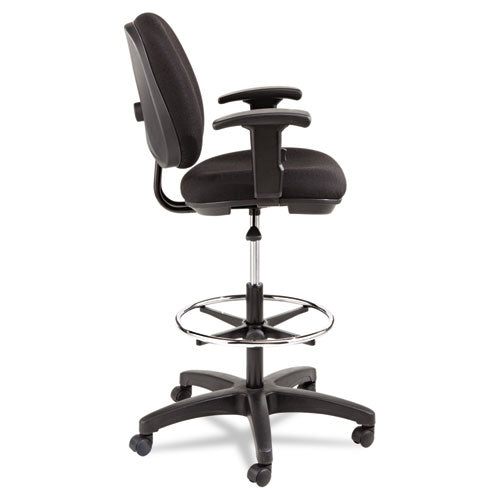 Alera Interval Series Swivel Task Stool, 33.26" Seat Height, Supports Up To 275 Lbs, Black Seat-black Back, Black Base