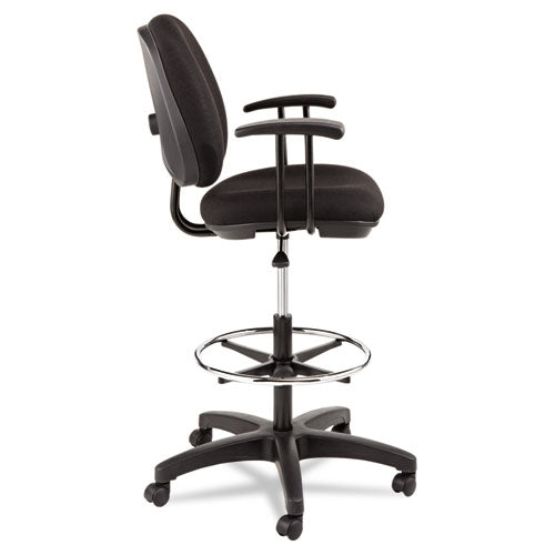 Alera Interval Series Swivel Task Stool, 33.26" Seat Height, Supports Up To 275 Lbs, Black Seat-black Back, Black Base