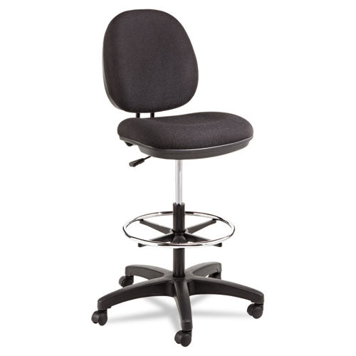 Alera Interval Series Swivel Task Stool, 33.26" Seat Height, Supports Up To 275 Lbs, Black Seat-black Back, Black Base