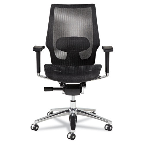 Alera K8 Series Ergonomic Multifunction Mesh Chair, Supports Up To 275 Lbs, Black Seat-black Back, Aluminum Base