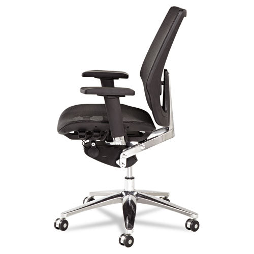 Alera K8 Series Ergonomic Multifunction Mesh Chair, Supports Up To 275 Lbs, Black Seat-black Back, Aluminum Base
