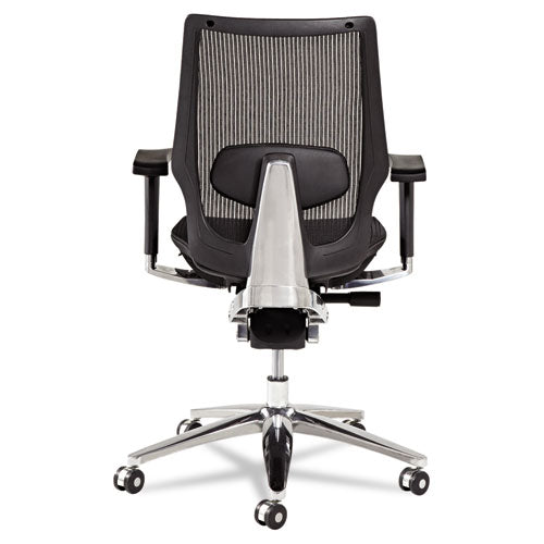 Alera K8 Series Ergonomic Multifunction Mesh Chair, Supports Up To 275 Lbs, Black Seat-black Back, Aluminum Base
