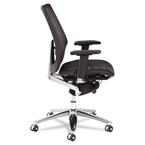 Alera K8 Series Ergonomic Multifunction Mesh Chair, Supports Up To 275 Lbs, Black Seat-black Back, Aluminum Base