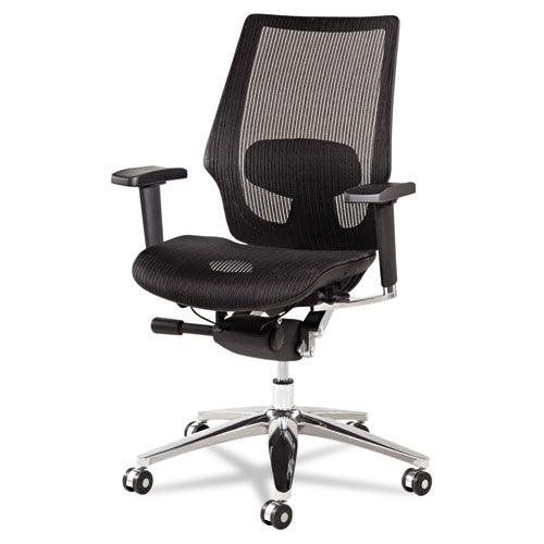 Alera K8 Series Ergonomic Multifunction Mesh Chair, Supports Up To 275 Lbs, Black Seat-black Back, Aluminum Base