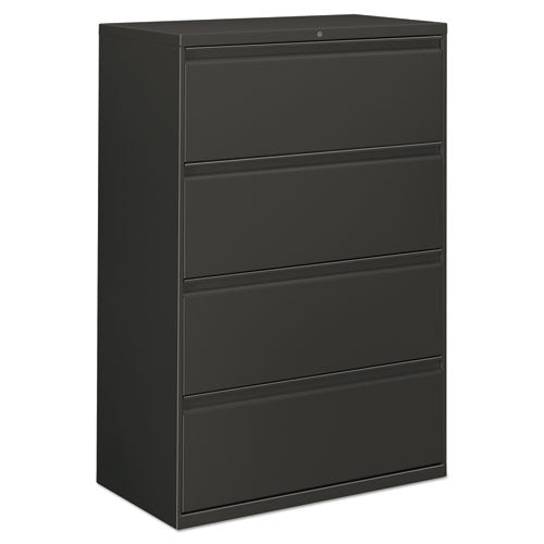 Four-drawer Lateral File Cabinet, 30w X 18d X 52.5h, Charcoal